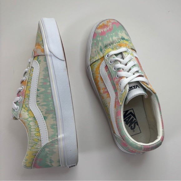 Vans Ward Psychedelic Tie Dye Pastel Shoes Size 8.5 Multicolor Athletic Sneakers - Picture 4 of 10